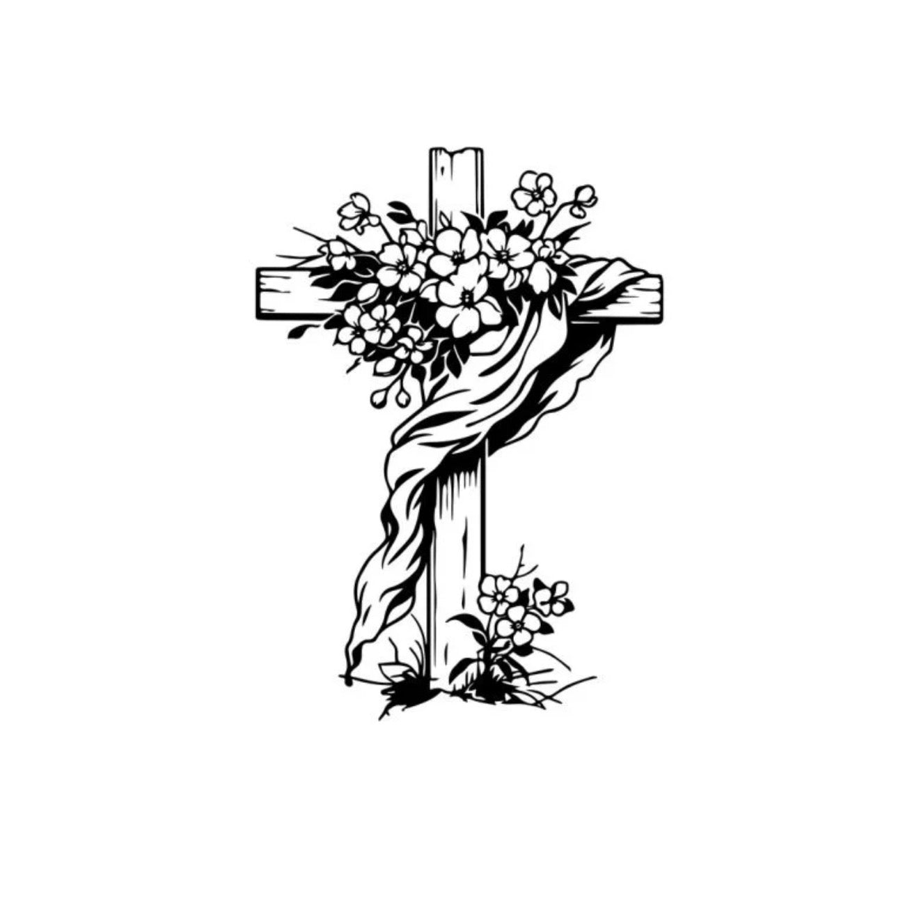 Floral Cross Decal